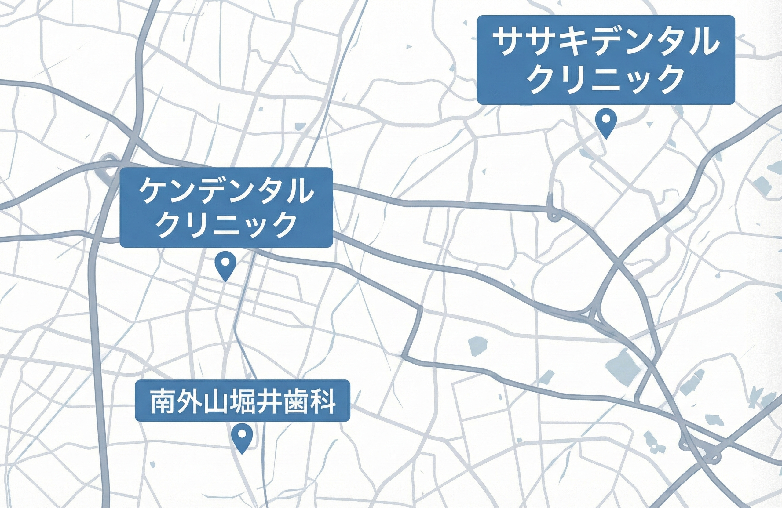 小牧市のインプラント歯科クリニック3選の地図